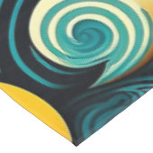 Abstrakte Retro 70er Hippie Waves Artwork | Tischdecke (Schrägansicht)