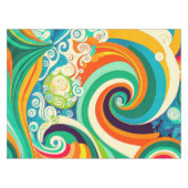 Abstrakte Retro 70er Hippie Waves Artwork | Tischdecke (Vorderseite (Horizontal))