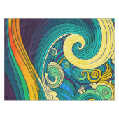 Abstrakte Retro 70er Hippie Waves Artwork | Tischdecke (Vorderseite (Horizontal))