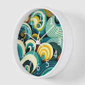 Abstrakte Retro 70er Hippie Waves Artwork | Uhr (Winkel)