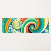 Abstrakte Retro 70er Hippie Waves Artwork | Yogamatte (Rückseite (Horizontal))