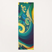 Abstrakte Retro 70er Hippie Waves Artwork | Yogamatte (Vorderseite)