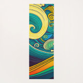Abstrakte Retro 70er Hippie Waves Artwork | Yogamatte (Rückseite)