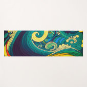 Abstrakte Retro 70er Hippie Waves Artwork | Yogamatte (Vorderseite (Horizontal))