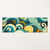 Abstrakte Retro 70er Hippie Waves Artwork | Yogamatte (Vorderseite (Horizontal))