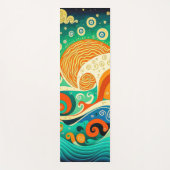 Abstrakte Retro 70er Hippie Waves Artwork | Yogamatte (Vorderseite)