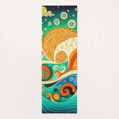 Abstrakte Retro 70er Hippie Waves Artwork | Yogamatte (Rückseite)