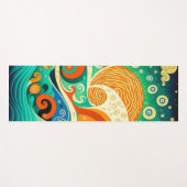 Abstrakte Retro 70er Hippie Waves Artwork | Yogamatte (Vorderseite (Horizontal))