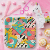 Abstrakte Retro 80er 90er Teller für gedachte Part (Party)