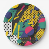Abstrakte Retro 80er 90s Theme Party Teller (Vorderseite)