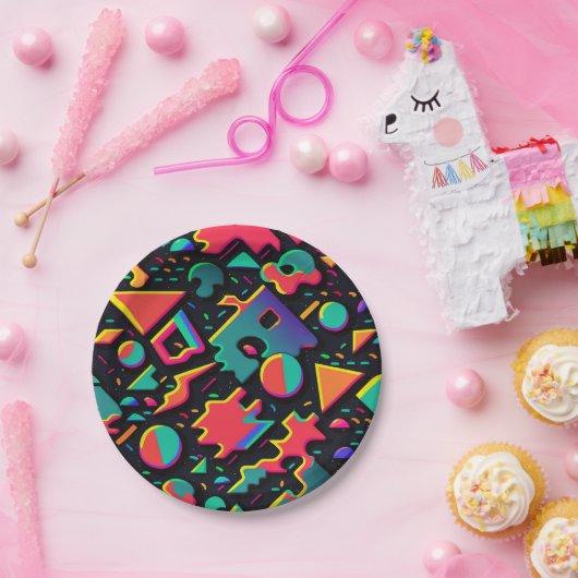 Abstrakte Retro 80er 90s Theme Party Teller (Party)