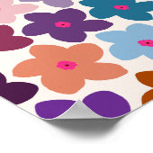 Abstrakte Retro-Blume farbenfroh Poster (Ecke)