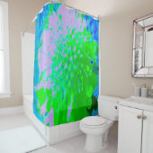 Abstrakte Retro-Blume in Lavendel und Kalkgrün Duschvorhang (Beispiel)
