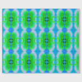 Abstrakte Retro-Blume in Lavendel und Kalkgrün Geschenkpapier (Flach)