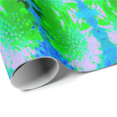 Abstrakte Retro-Blume in Lavendel und Kalkgrün Geschenkpapier (Rolleneckpunkt)