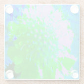 Abstrakte Retro-Blume in Lavendel und Kalkgrün Glasuntersetzer (Rückseite)