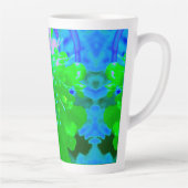 Abstrakte Retro-Blume in Lavendel und Kalkgrün Milchtasse (Rechts)