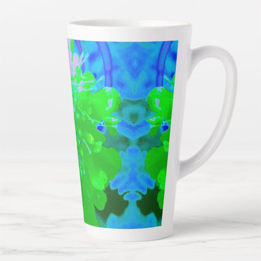 Abstrakte Retro-Blume in Lavendel und Kalkgrün Milchtasse (Rechts)