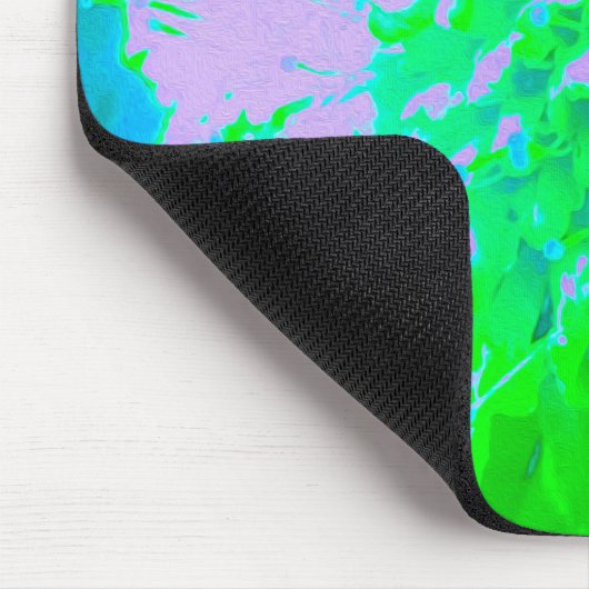 Abstrakte Retro-Blume in Lavendel und Kalkgrün Mousepad (Ecke)