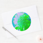 Abstrakte Retro-Blume in Lavendel und Kalkgrün Runder Aufkleber (Umschlag)