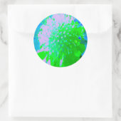 Abstrakte Retro-Blume in Lavendel und Kalkgrün Runder Aufkleber (Tasche)