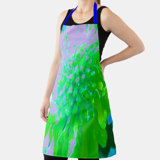 Abstrakte Retro-Blume in Lavendel und Kalkgrün Schürze (InSitu)