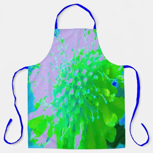 Abstrakte Retro-Blume in Lavendel und Kalkgrün Schürze (Vorderseite)