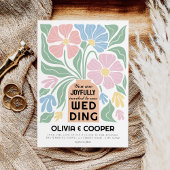 Abstrakte Retro Boho Chic farbenfrohe blumenreiche Einladung