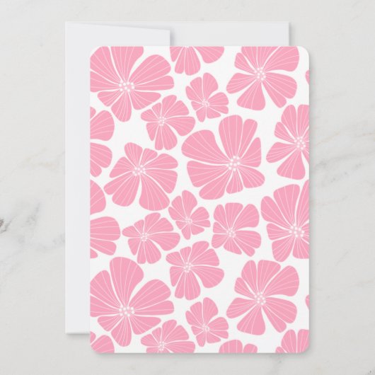 Abstrakte Retro-Carnation Pink Chamomile Geburtsta Einladung (Rückseite)