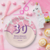 Abstrakte Retro-Carnation Pink Chamomile Geburtsta Pappteller (Party)