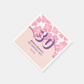 Abstrakte Retro-Carnation Pink Chamomile Geburtsta Serviette (Ecke)