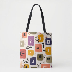 Abstrakte Retro Doodle Moderne Mitte des Jahrhun Tasche