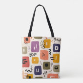 Abstrakte Retro Doodle | Moderne Mitte des Jahrhun Tasche (Rückseite)