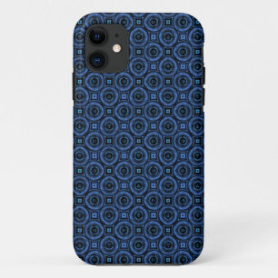 Abstrakte Retro Dunkle blaue Kreise Case-Mate iPhone Hülle