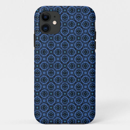 Abstrakte Retro Dunkle blaue Kreise Case-Mate iPhone Hülle (Rückseite)