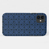 Abstrakte Retro Dunkle blaue Kreise Case-Mate iPhone Hülle (Rückseite (Horizontal))