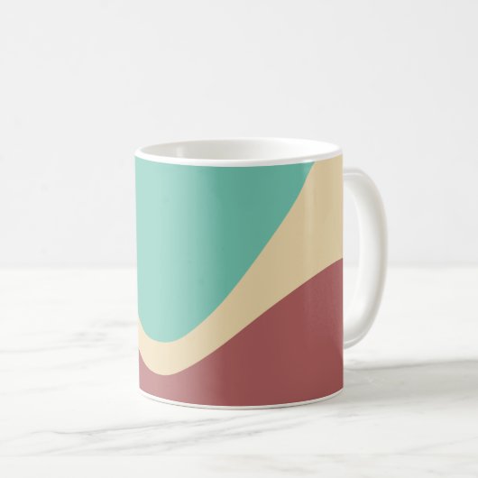 Abstrakte Retro-Erdkurven Kaffeetasse (VorderseiteRechts)