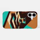 Abstrakte Retro-Espresso-Kunst iPhone 16 Hülle (Rückseite (Horizontal))