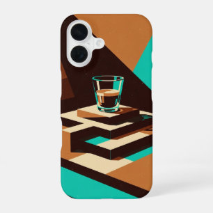 Abstrakte Retro-Espresso-Kunst iPhone 16 Hülle