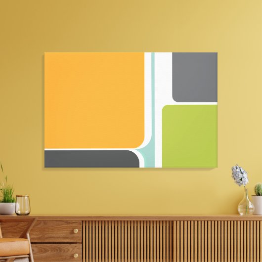 abstrakte Retro-Farbblockart geometrisch Leinwanddruck (Insitu (Wohnzimmer))