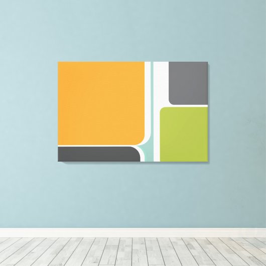 abstrakte Retro-Farbblockart geometrisch Leinwanddruck (Insitu (Holzboden))