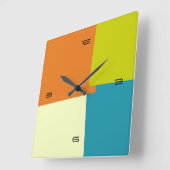 Abstrakte Retro Farbgeometrisches Muster Quadratische Wanduhr (Winkel)