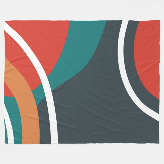 Abstrakte Retro-Farblinien Fleecedecke (Vorderseite (Horizontal))