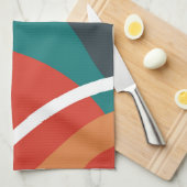 Abstrakte Retro-Farblinien Geschirrtuch (Viertel Falte)