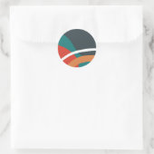 Abstrakte Retro-Farblinien Runder Aufkleber (Tasche)