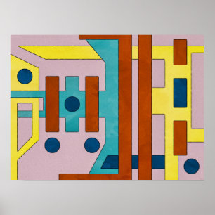 Abstrakte Retro Industrial Geometric Poster