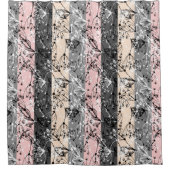 Abstrakte Retro kleine Blume Blumenzweig Blätter Duschvorhang (Vorderseite)