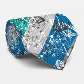 Abstrakte Retro kleine Blume Blumenzweig Blätter Krawatte (Gerollt)