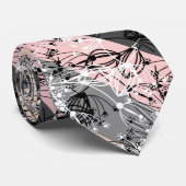 Abstrakte Retro kleine Blume Blumenzweig Blätter Krawatte (Gerollt)