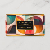 Abstrakte Retro-Kollektion für beliebte Quadrate Visitenkarte (Vorderseite)